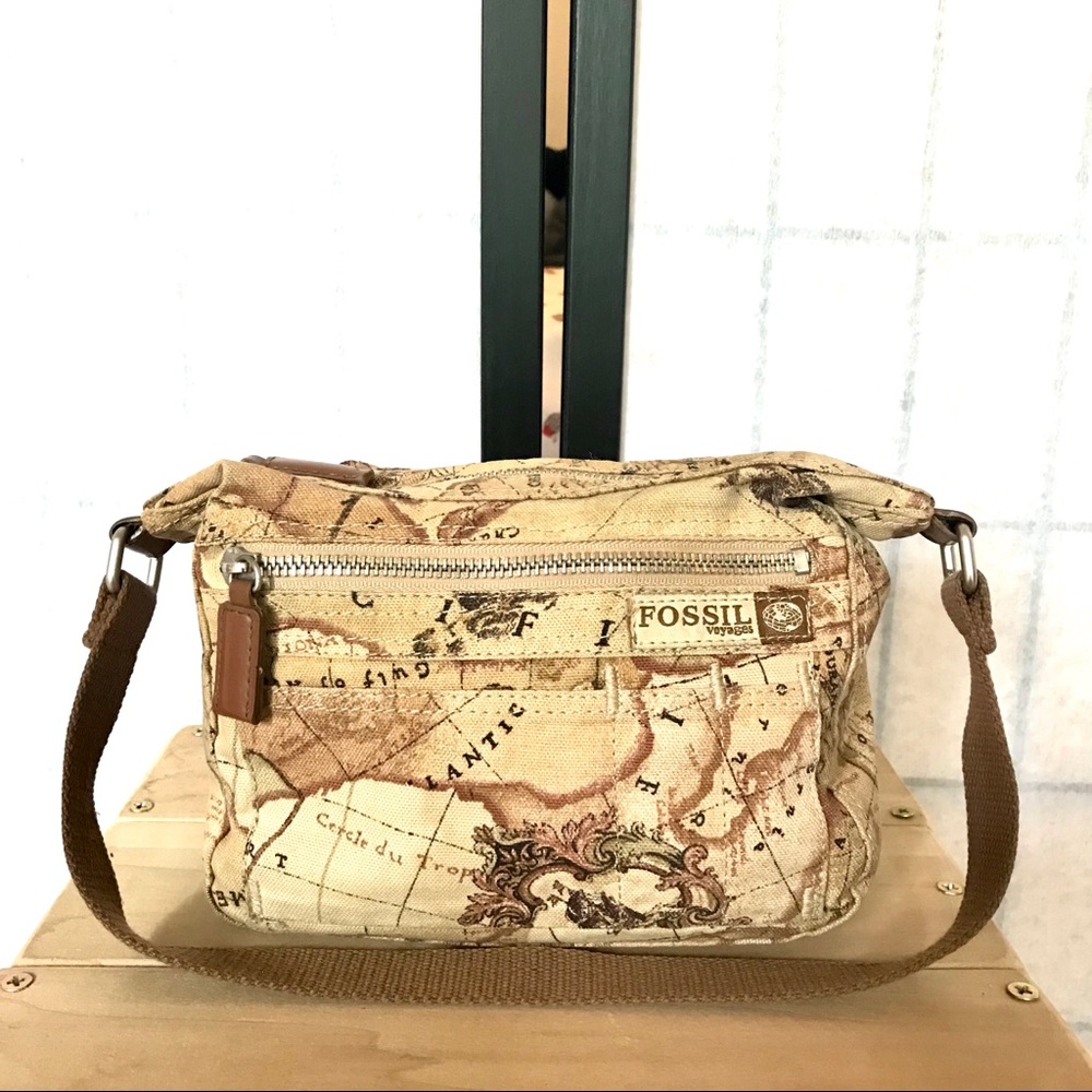 Fossil Map Shoulder Bag
